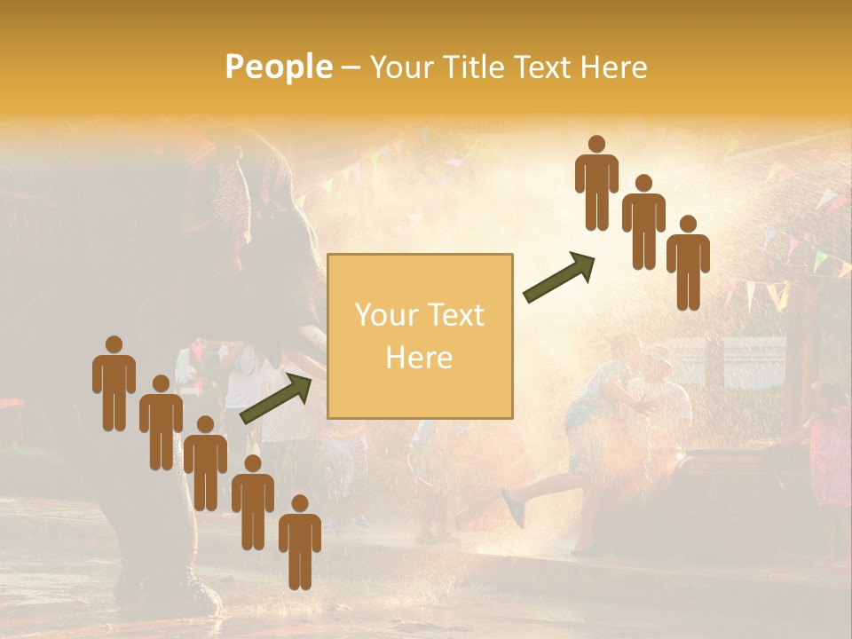 A Man And A Child Riding On The Back Of An Elephant PowerPoint Template