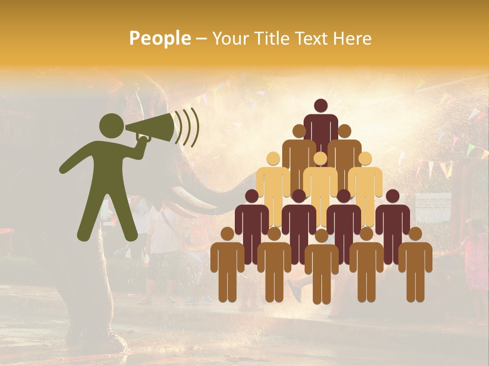 A Man And A Child Riding On The Back Of An Elephant PowerPoint Template