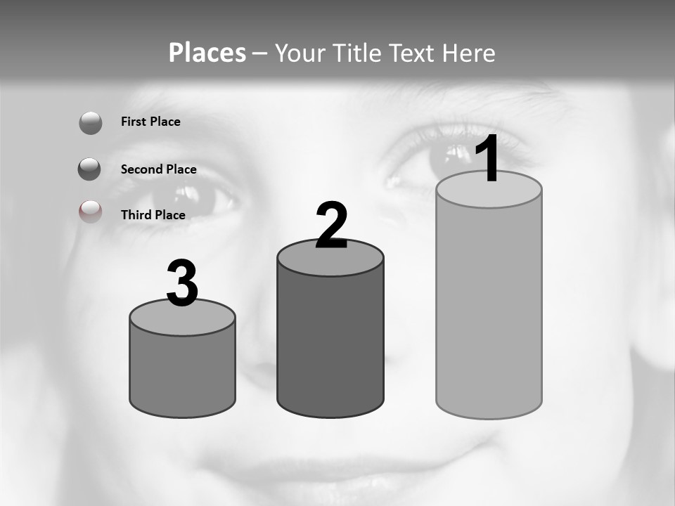 A Young Girl Smiling For The Camera With A Gray Background PowerPoint Template