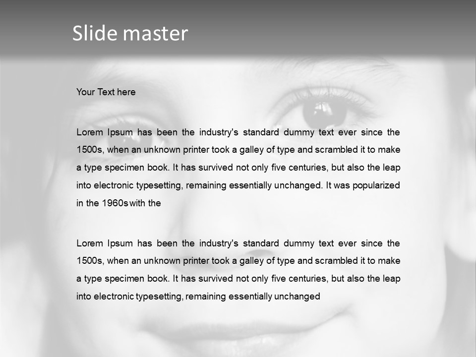 A Young Girl Smiling For The Camera With A Gray Background PowerPoint Template