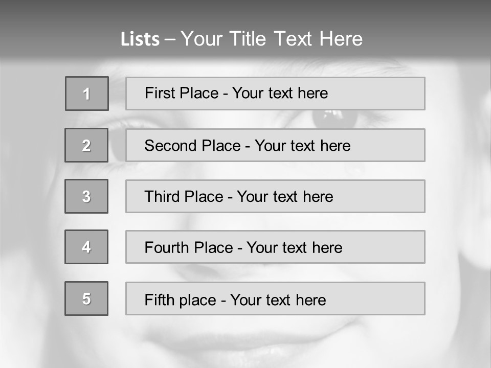 A Young Girl Smiling For The Camera With A Gray Background PowerPoint Template