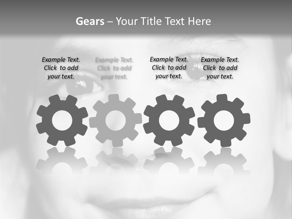 A Young Girl Smiling For The Camera With A Gray Background PowerPoint Template