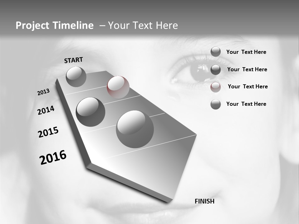 A Young Girl Smiling For The Camera With A Gray Background PowerPoint Template