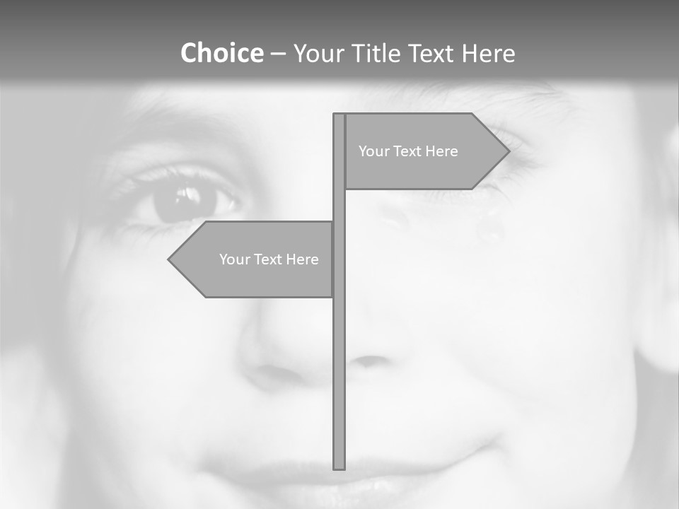 A Young Girl Smiling For The Camera With A Gray Background PowerPoint Template