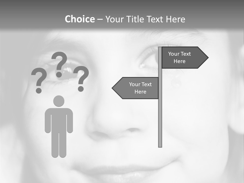 A Young Girl Smiling For The Camera With A Gray Background PowerPoint Template