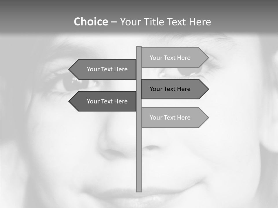A Young Girl Smiling For The Camera With A Gray Background PowerPoint Template