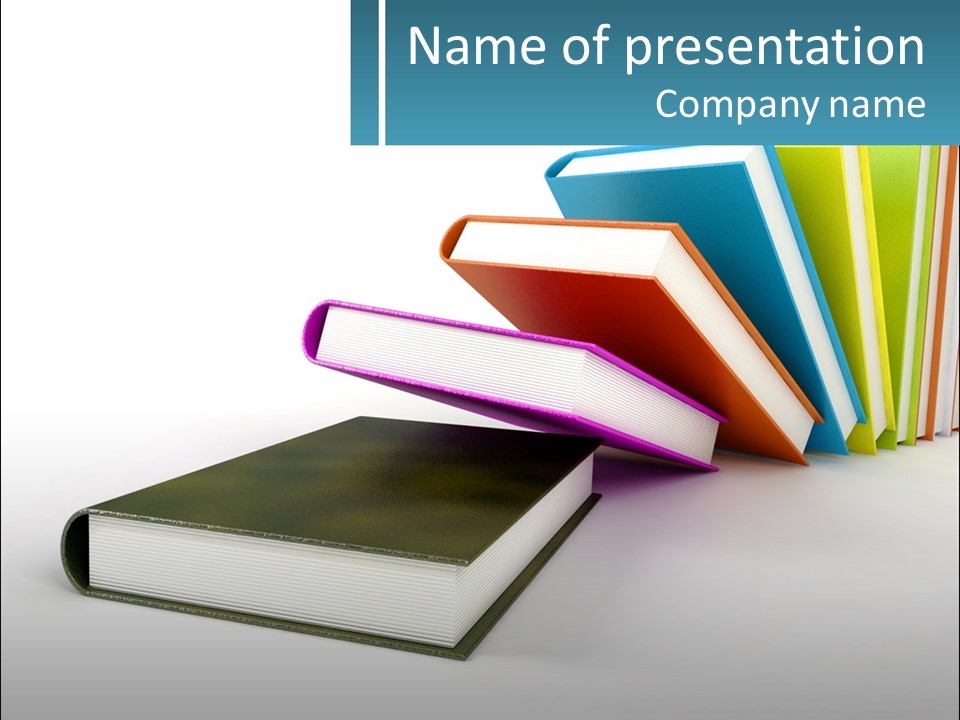 A Group Of Books Sitting On Top Of Each Other PowerPoint Template