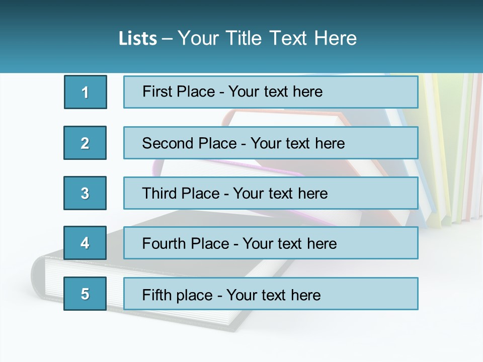 A Group Of Books Sitting On Top Of Each Other PowerPoint Template
