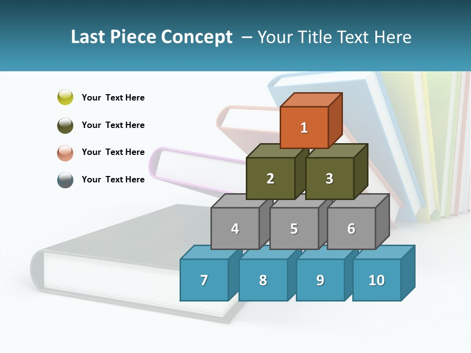 A Group Of Books Sitting On Top Of Each Other PowerPoint Template