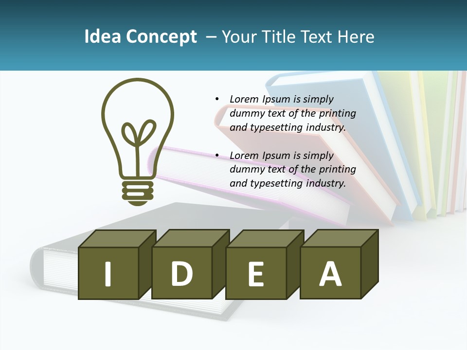 A Group Of Books Sitting On Top Of Each Other PowerPoint Template