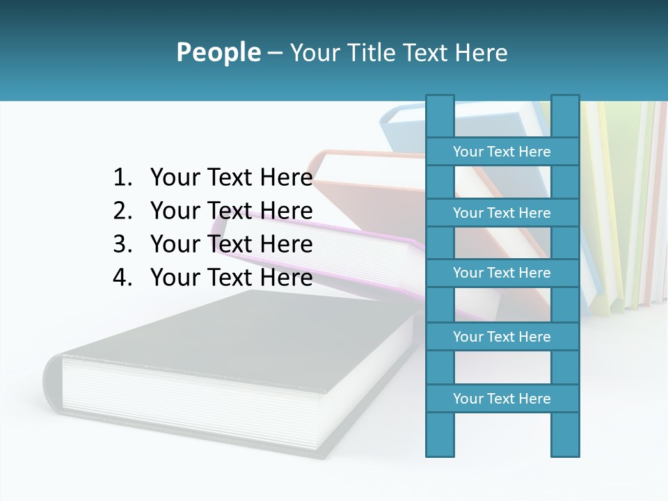 A Group Of Books Sitting On Top Of Each Other PowerPoint Template
