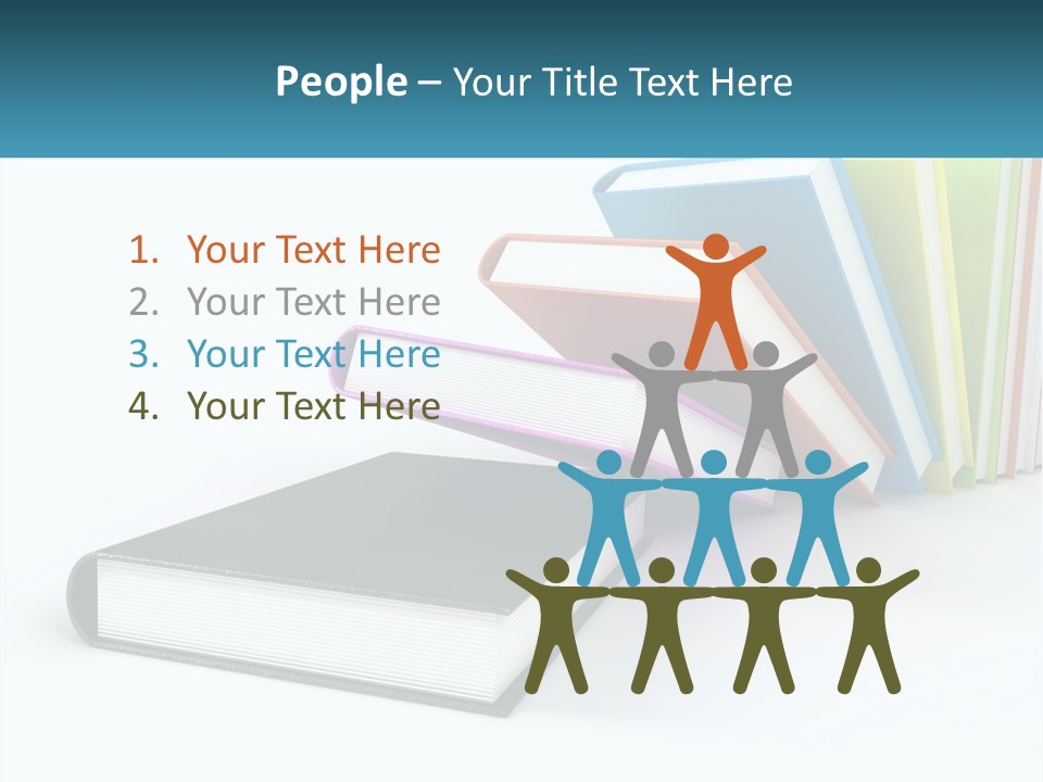 A Group Of Books Sitting On Top Of Each Other PowerPoint Template