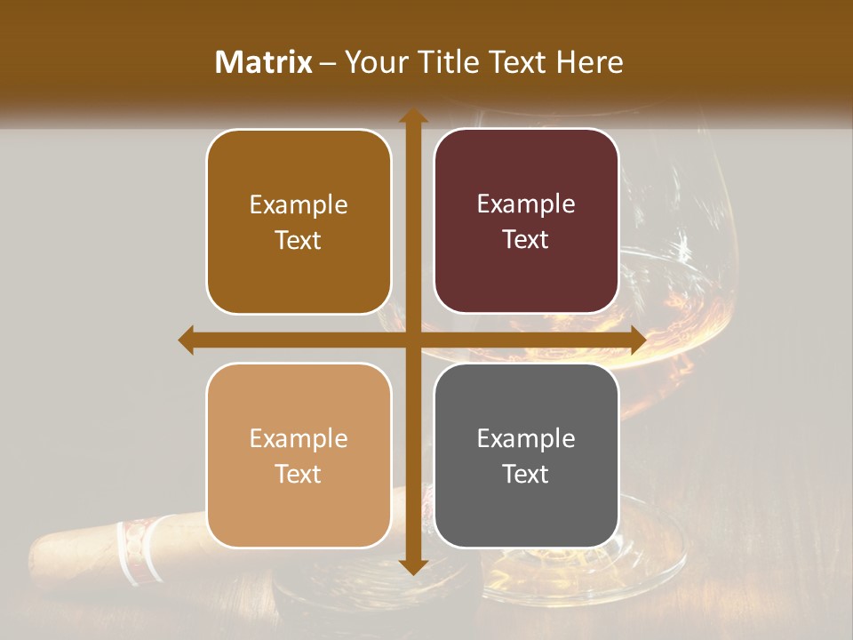 A Glass Of Wine And A Cigar On A Table PowerPoint Template