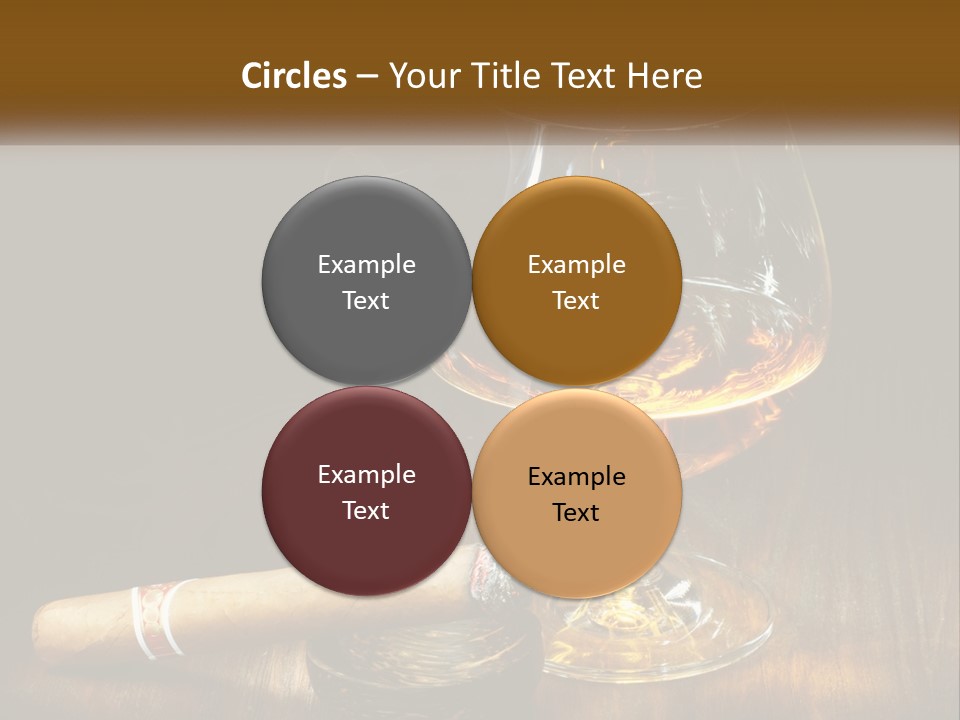 A Glass Of Wine And A Cigar On A Table PowerPoint Template