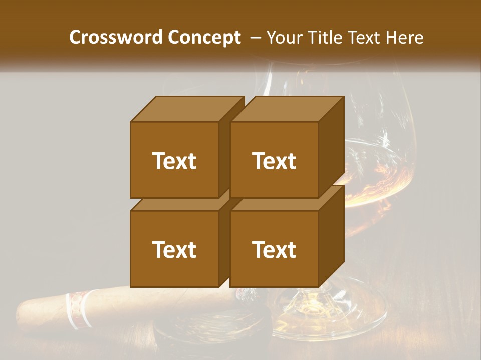 A Glass Of Wine And A Cigar On A Table PowerPoint Template