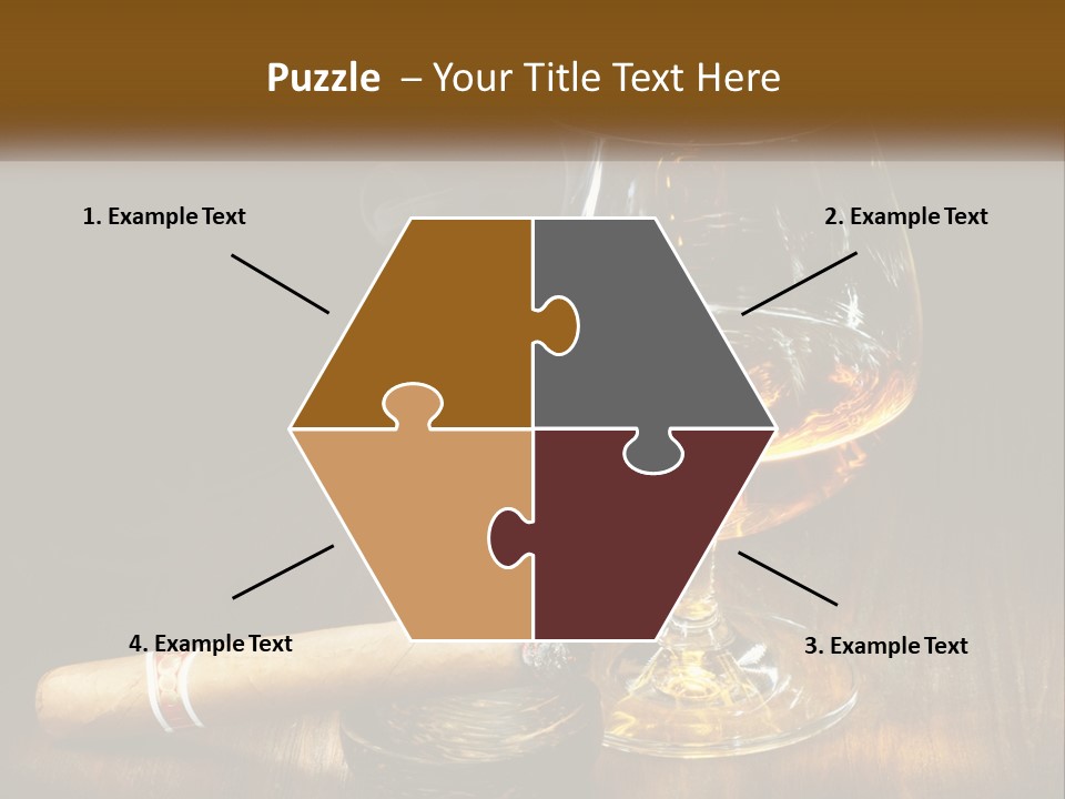 A Glass Of Wine And A Cigar On A Table PowerPoint Template