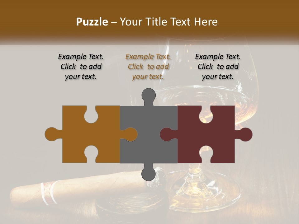 A Glass Of Wine And A Cigar On A Table PowerPoint Template