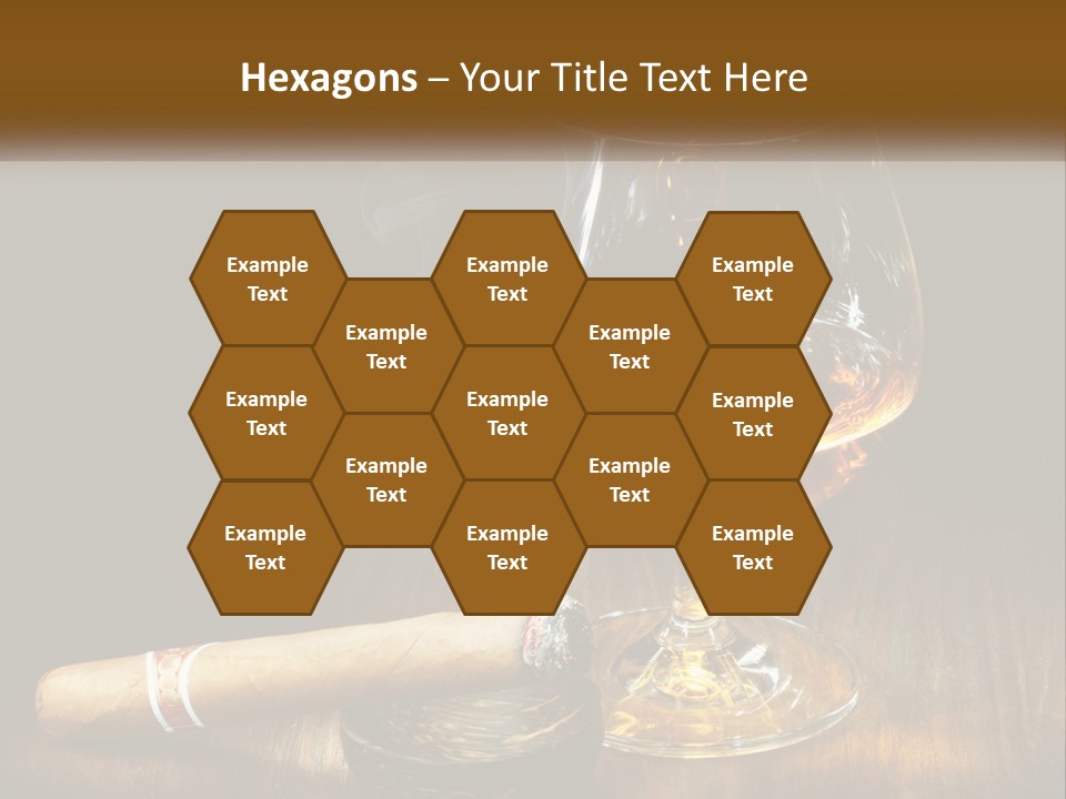 A Glass Of Wine And A Cigar On A Table PowerPoint Template