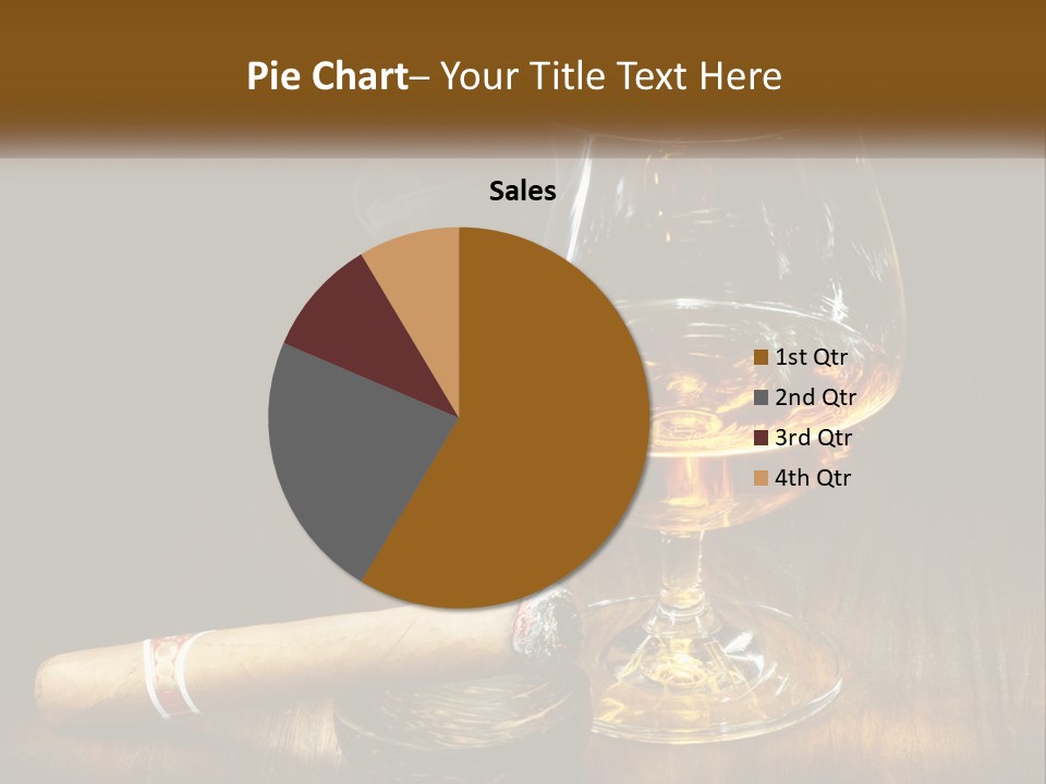 A Glass Of Wine And A Cigar On A Table PowerPoint Template