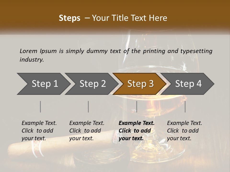 A Glass Of Wine And A Cigar On A Table PowerPoint Template