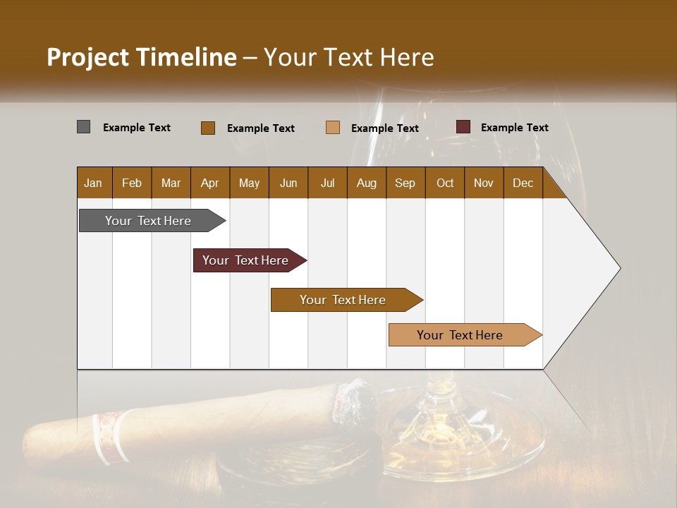 A Glass Of Wine And A Cigar On A Table PowerPoint Template