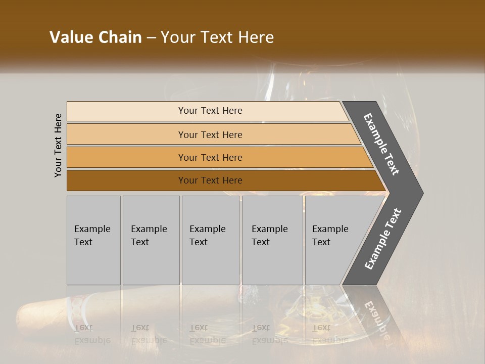 A Glass Of Wine And A Cigar On A Table PowerPoint Template
