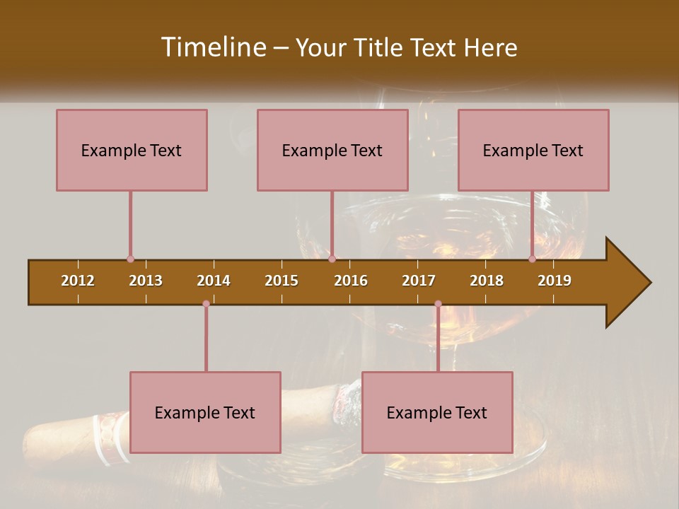A Glass Of Wine And A Cigar On A Table PowerPoint Template