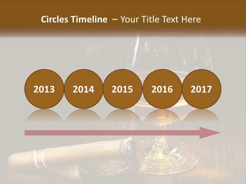 A Glass Of Wine And A Cigar On A Table PowerPoint Template