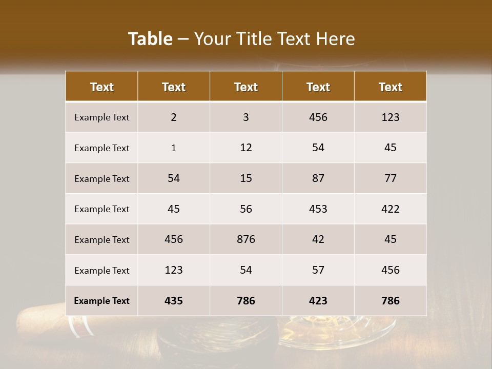 A Glass Of Wine And A Cigar On A Table PowerPoint Template