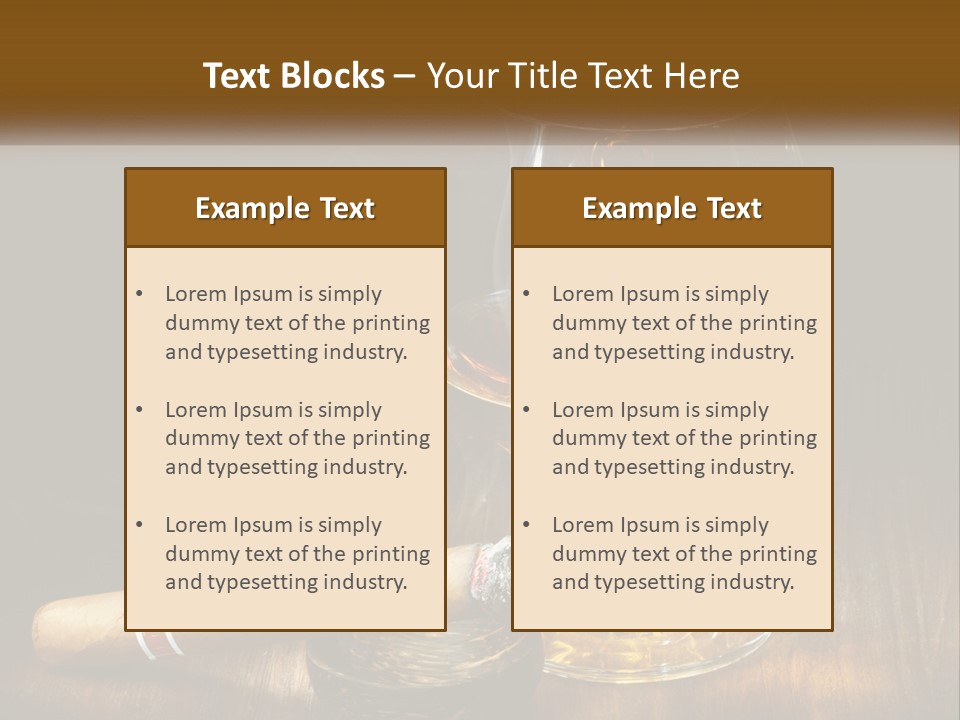 A Glass Of Wine And A Cigar On A Table PowerPoint Template