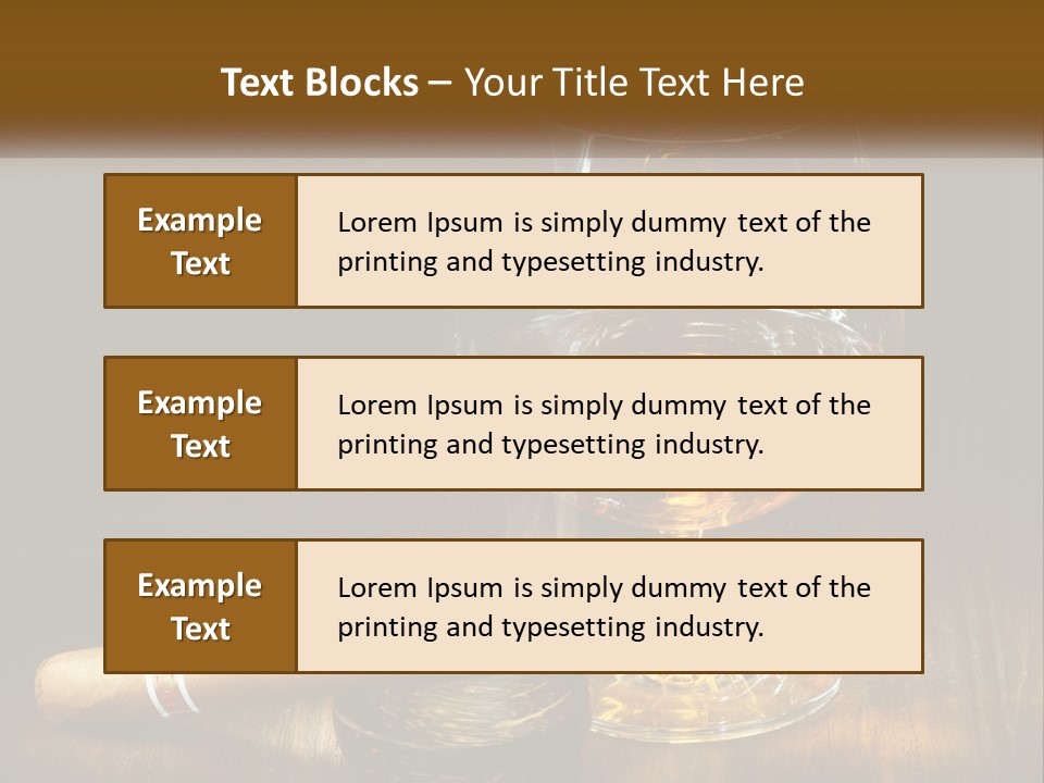 A Glass Of Wine And A Cigar On A Table PowerPoint Template