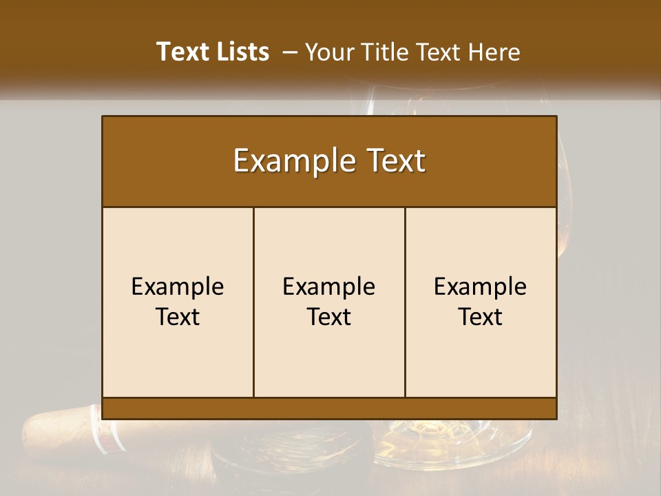 A Glass Of Wine And A Cigar On A Table PowerPoint Template