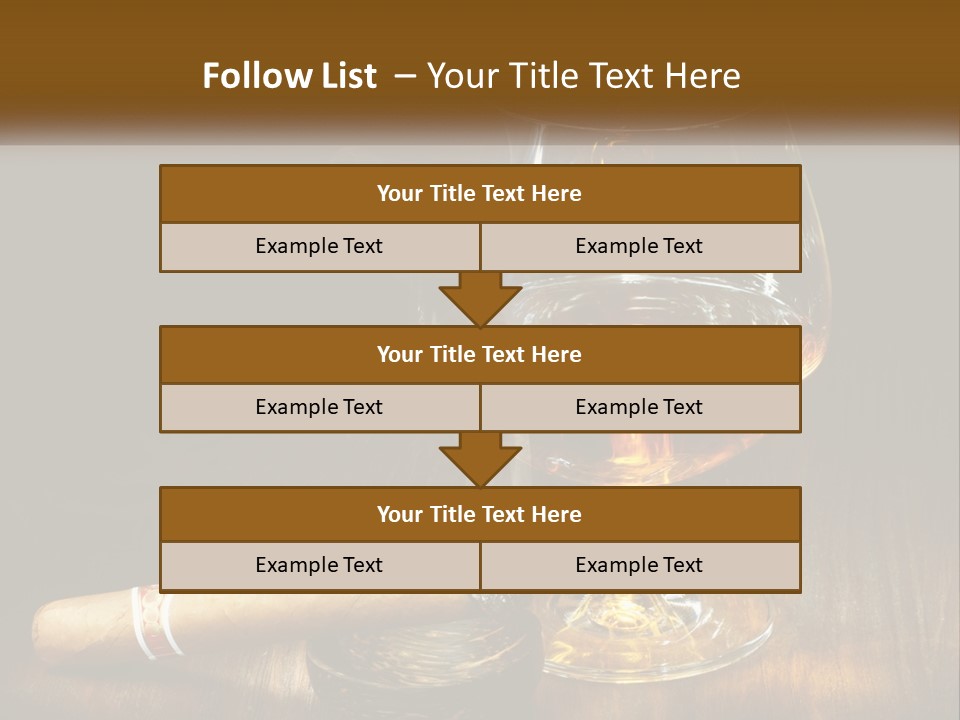 A Glass Of Wine And A Cigar On A Table PowerPoint Template