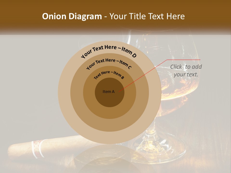 A Glass Of Wine And A Cigar On A Table PowerPoint Template