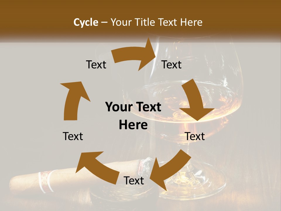 A Glass Of Wine And A Cigar On A Table PowerPoint Template