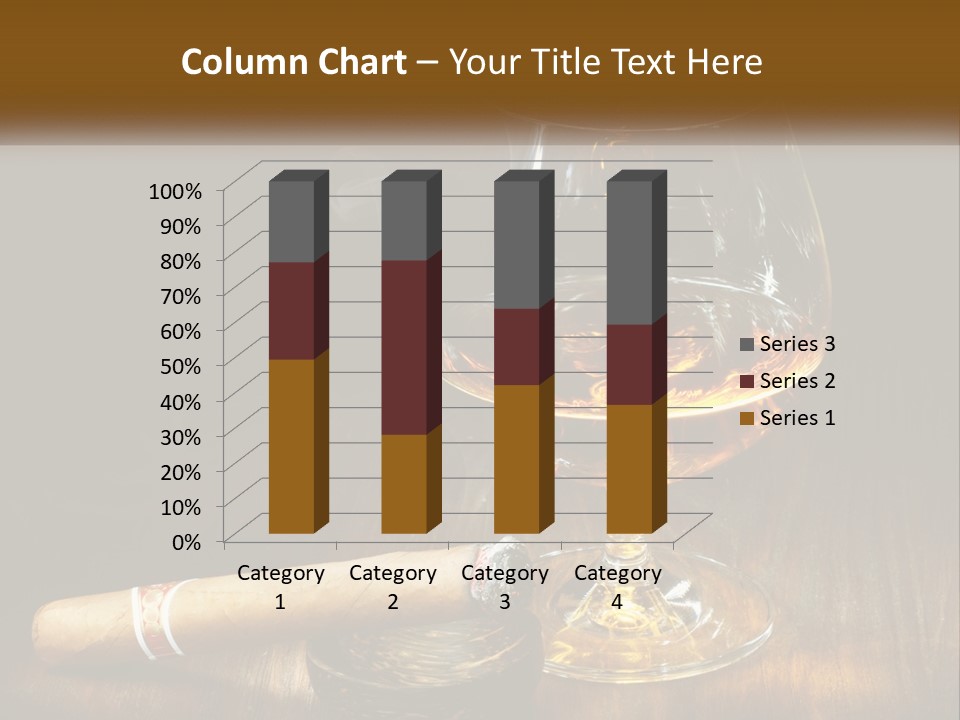 A Glass Of Wine And A Cigar On A Table PowerPoint Template