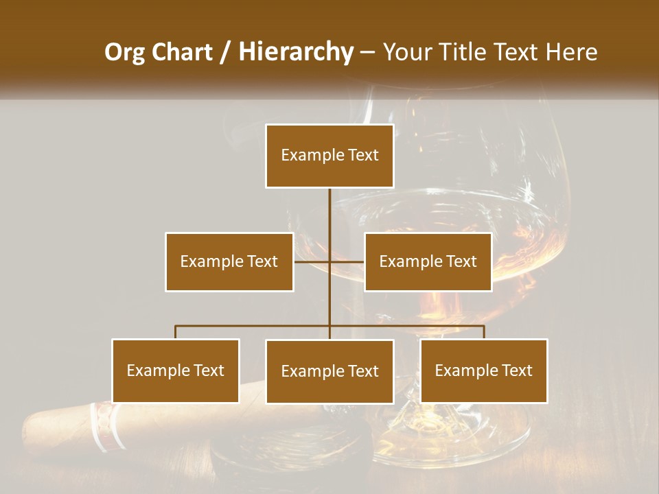 A Glass Of Wine And A Cigar On A Table PowerPoint Template