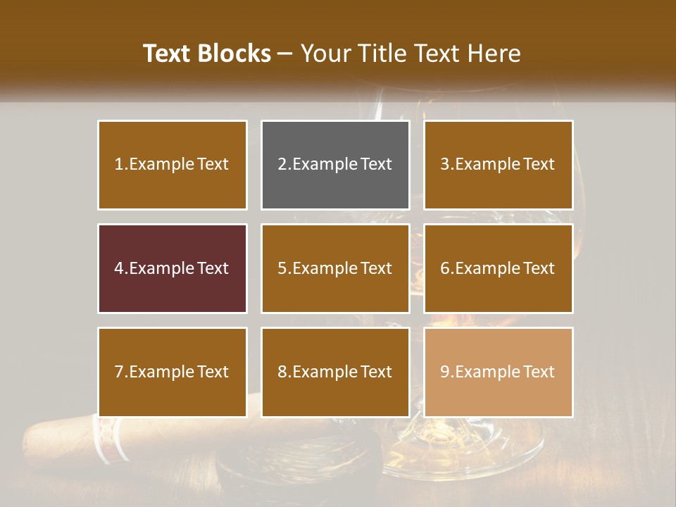 A Glass Of Wine And A Cigar On A Table PowerPoint Template