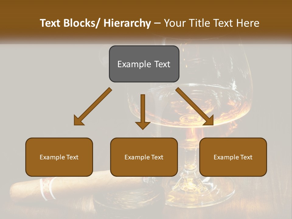 A Glass Of Wine And A Cigar On A Table PowerPoint Template