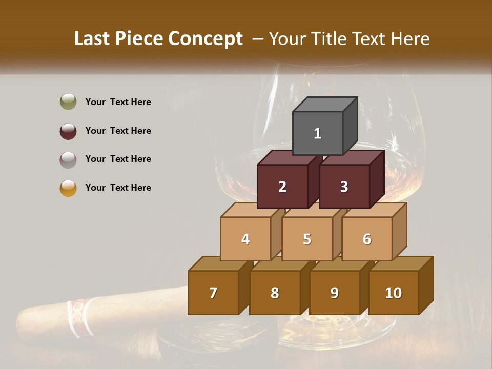 A Glass Of Wine And A Cigar On A Table PowerPoint Template