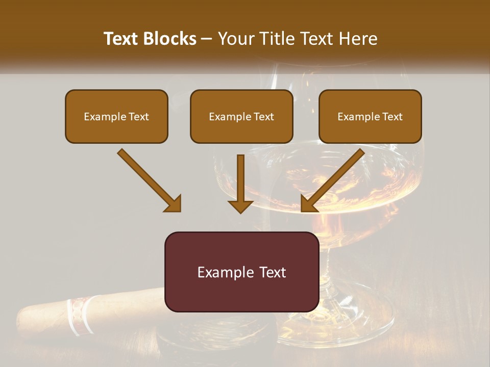 A Glass Of Wine And A Cigar On A Table PowerPoint Template