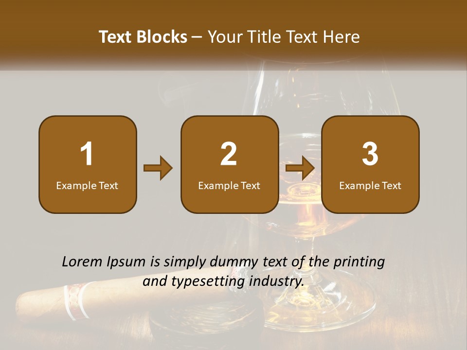A Glass Of Wine And A Cigar On A Table PowerPoint Template