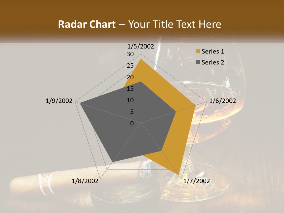 A Glass Of Wine And A Cigar On A Table PowerPoint Template