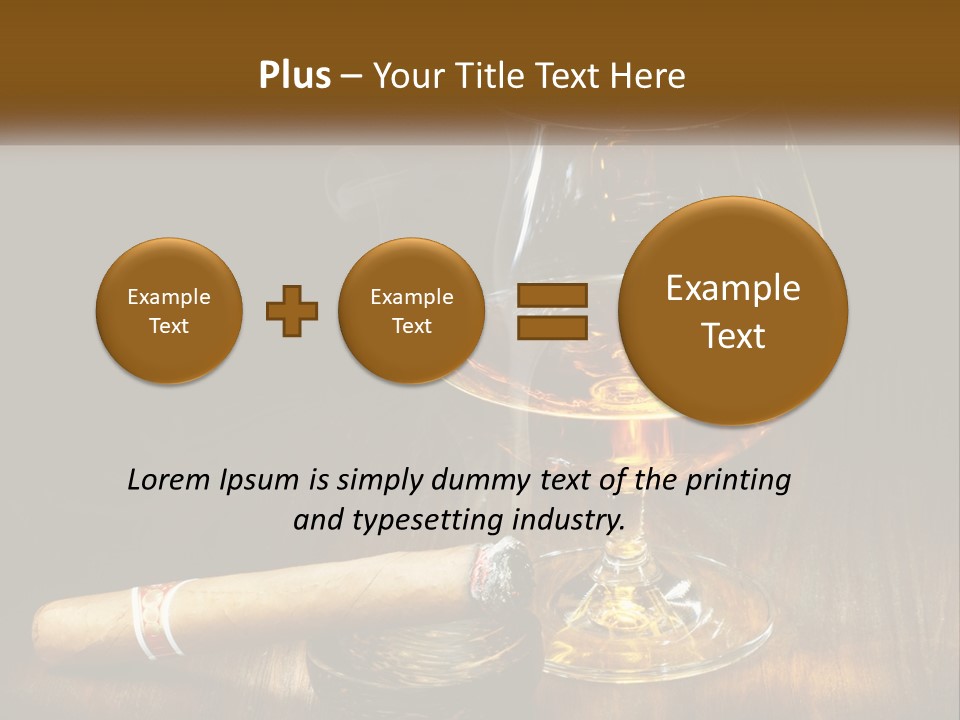 A Glass Of Wine And A Cigar On A Table PowerPoint Template