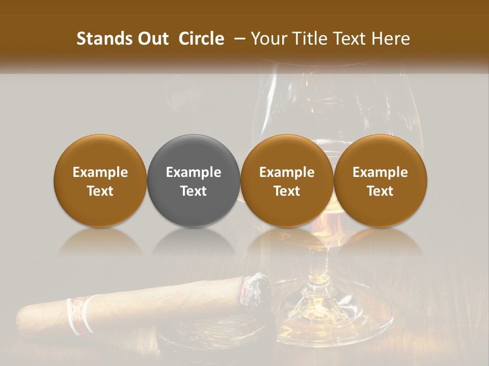 A Glass Of Wine And A Cigar On A Table PowerPoint Template