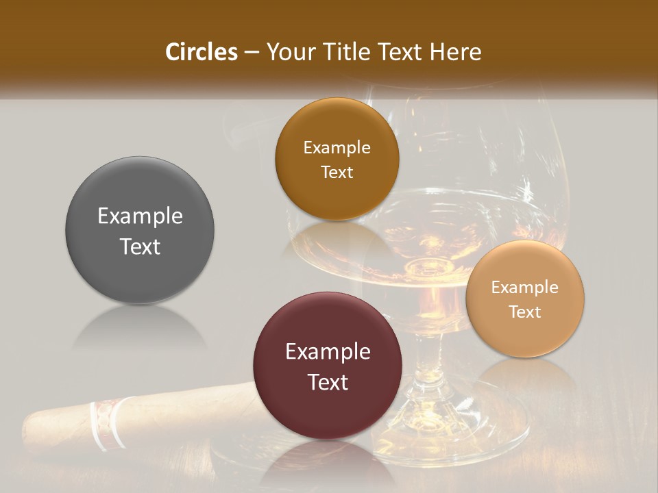 A Glass Of Wine And A Cigar On A Table PowerPoint Template