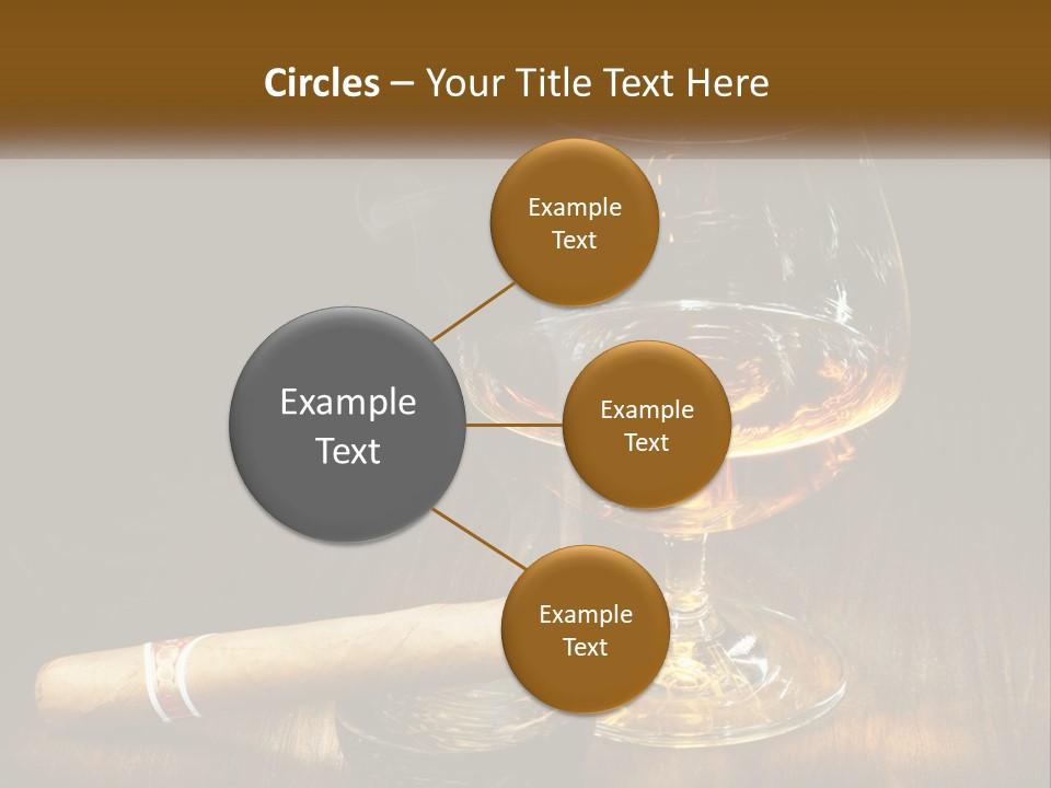 A Glass Of Wine And A Cigar On A Table PowerPoint Template
