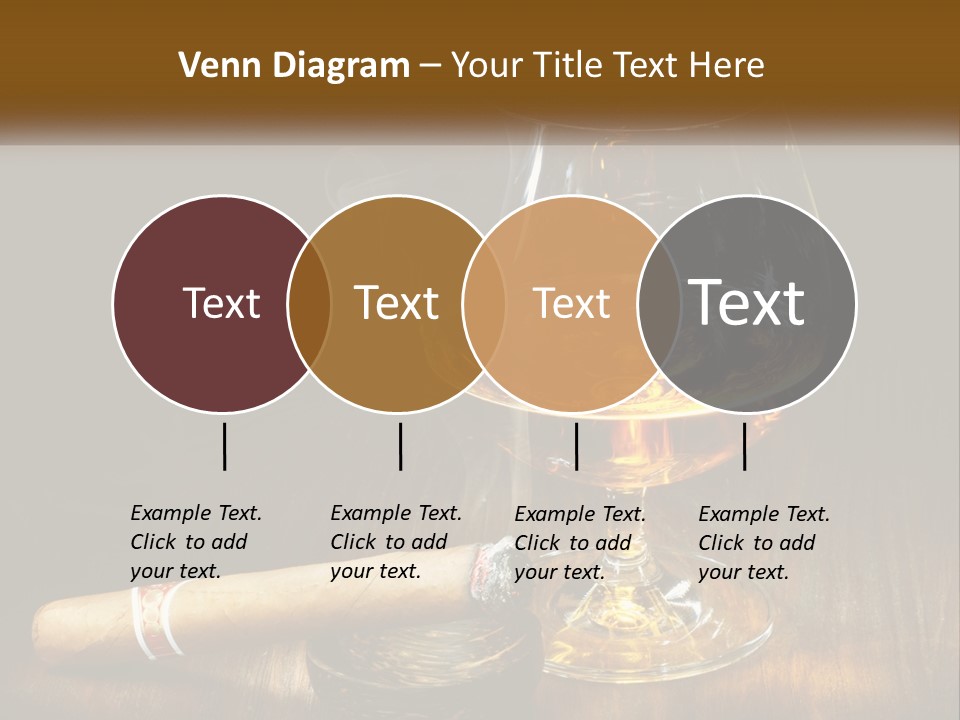 A Glass Of Wine And A Cigar On A Table PowerPoint Template
