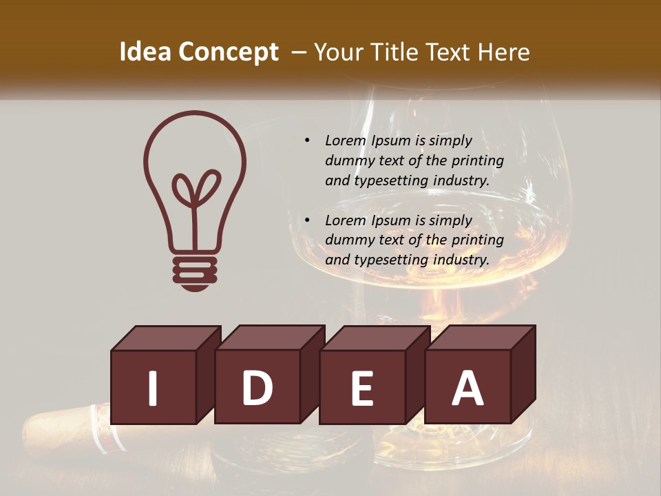 A Glass Of Wine And A Cigar On A Table PowerPoint Template