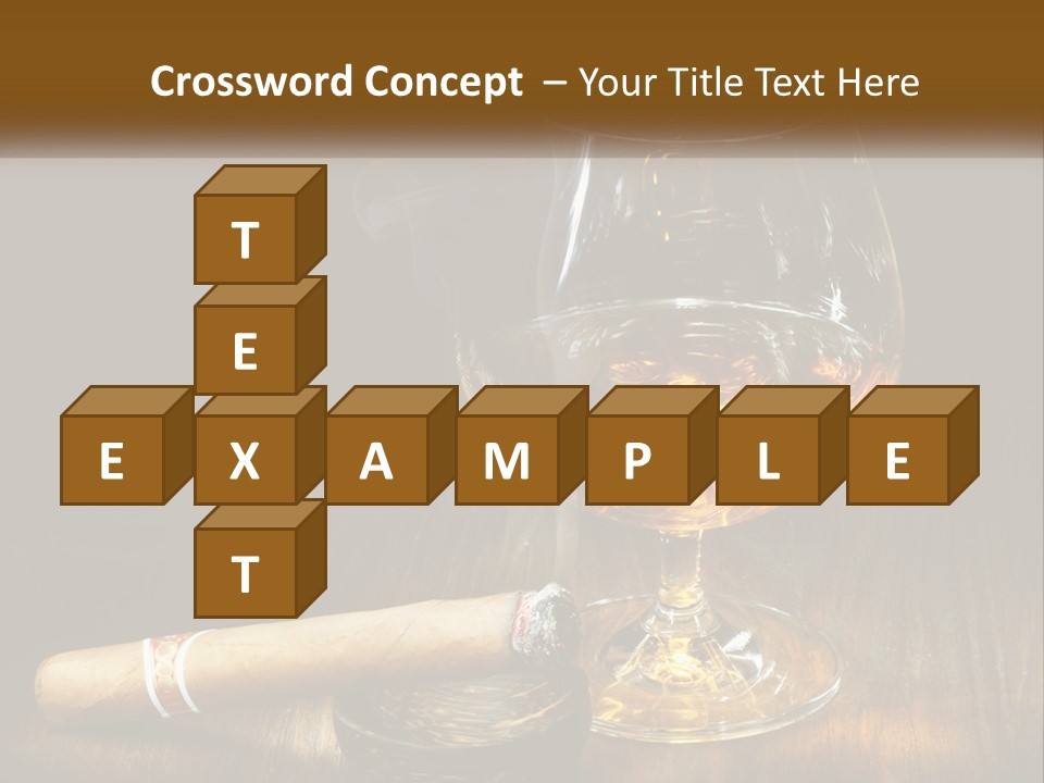 A Glass Of Wine And A Cigar On A Table PowerPoint Template